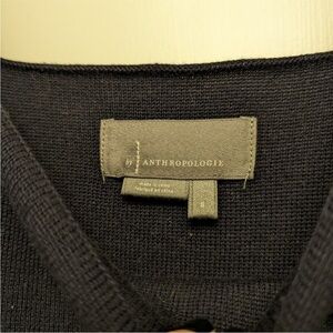 Anthropologie Tie Back Tank Shirt Top Navy Blue